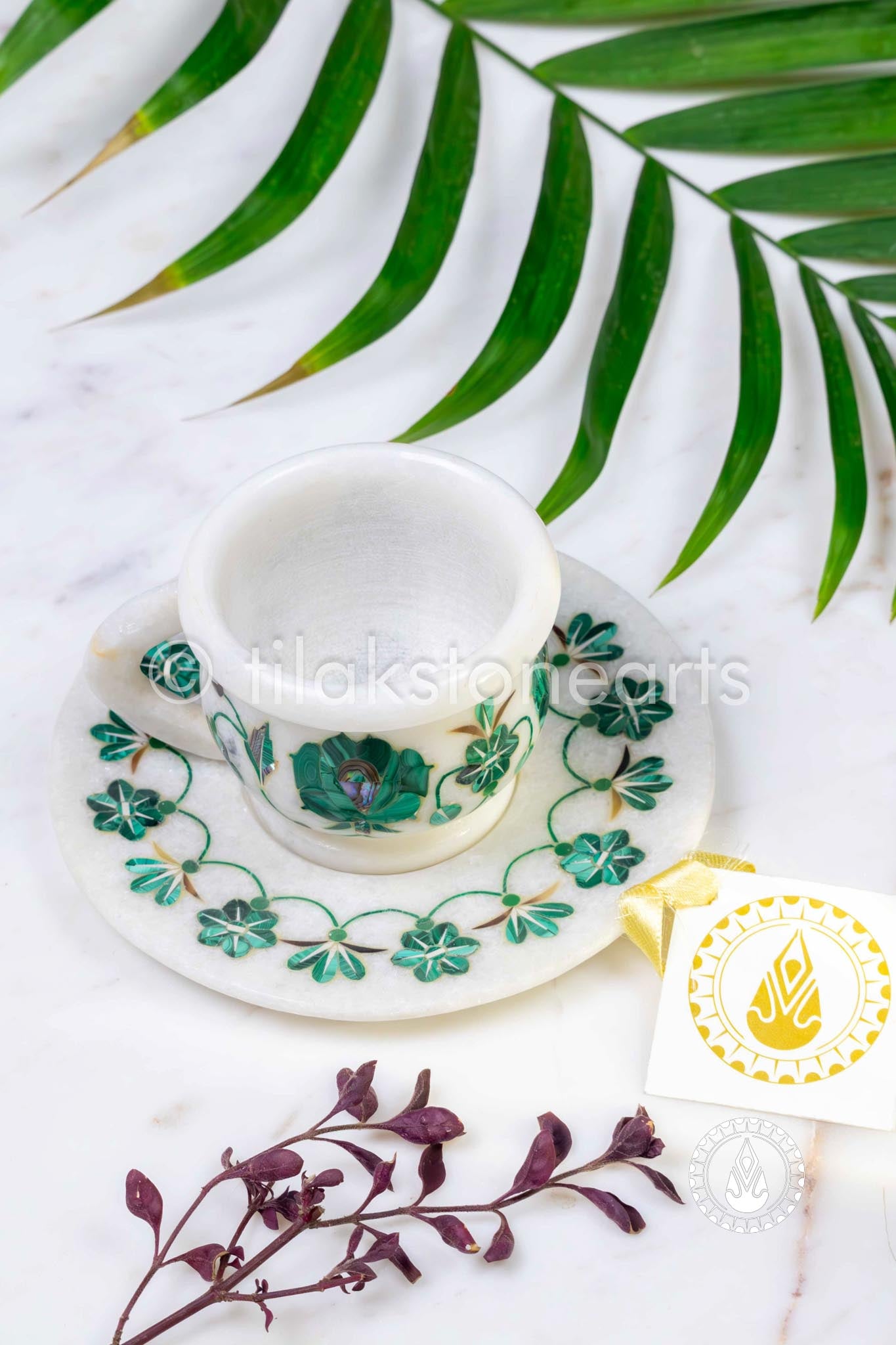Cup Plate Set 3" | Inlay Stones