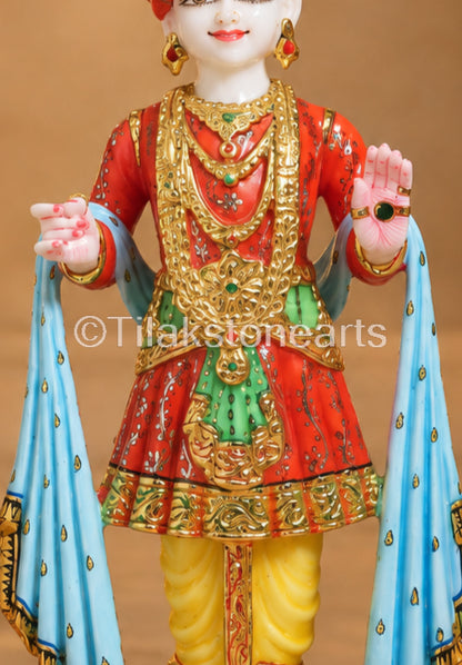 Swami Narayan Jain Gods 15" Vietnam Pure White Marble Idol