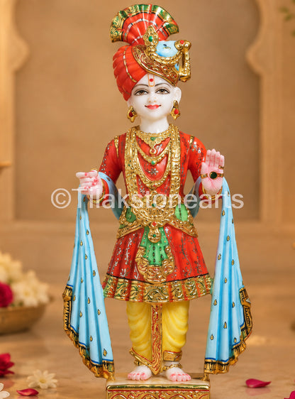 Swami Narayan Jain Gods 15" Vietnam Pure White Marble Idol
