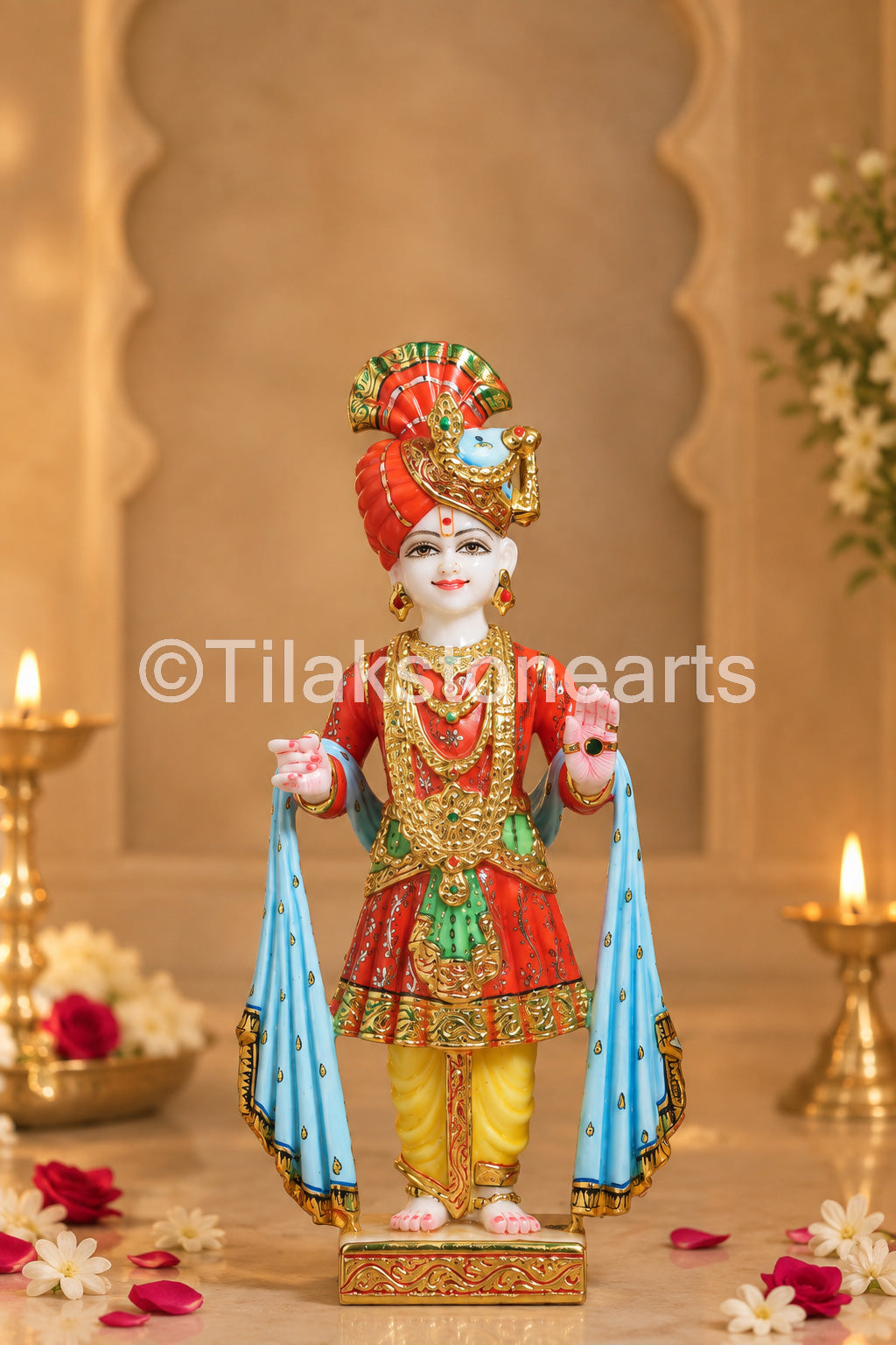 Swami Narayan Jain Gods 15" Vietnam Pure White Marble Idol