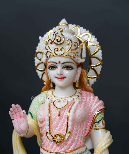 Vishnu Laxmi 18" Vietnam Pure White Marble Idol Pair