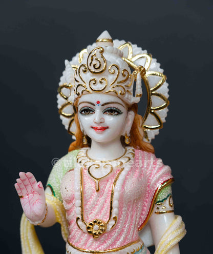Vishnu Laxmi 18" Vietnam Pure White Marble Idol Pair