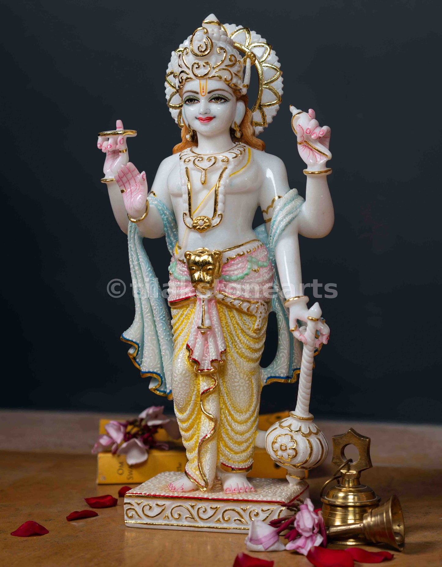 Vishnu Laxmi 18" Vietnam Pure White Marble Idol Pair