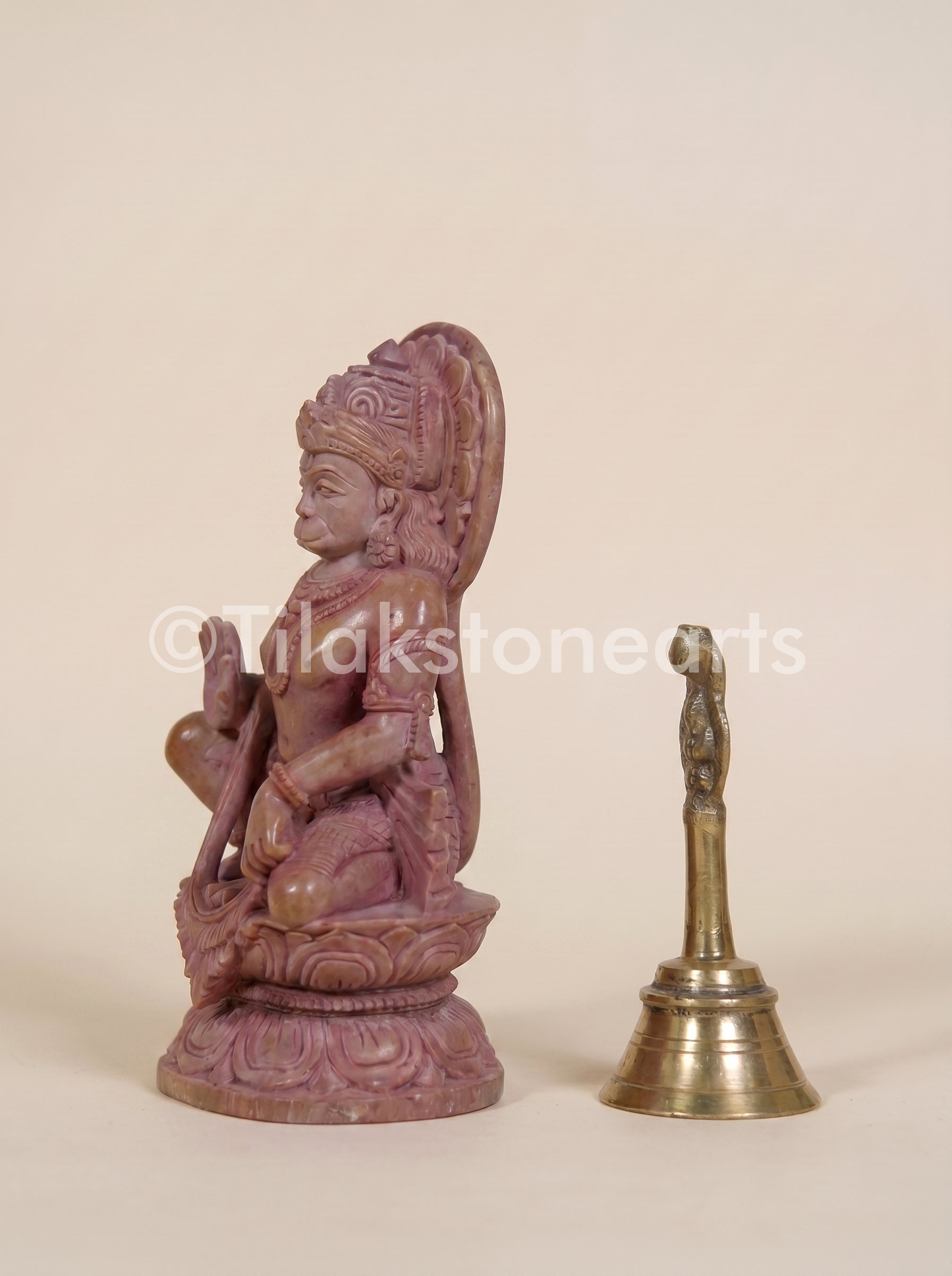 Lord Hanuman 6” Natural Oakwood Stone Idol