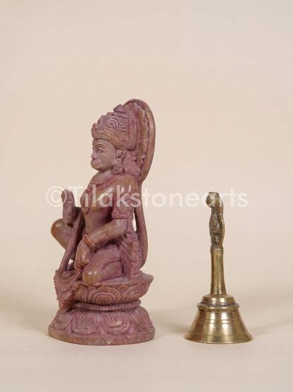 Lord Hanuman 6” Natural Oakwood Stone Idol