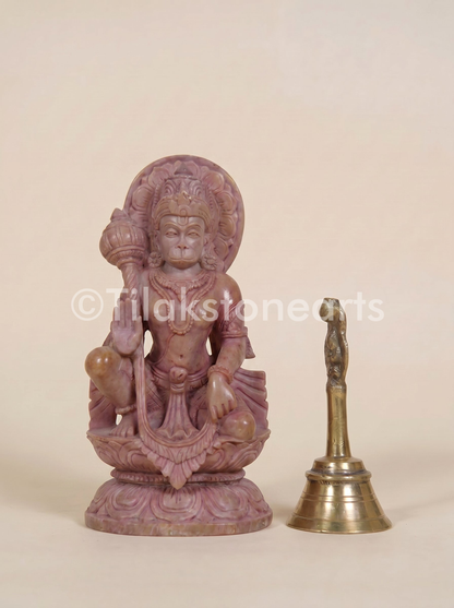Lord Hanuman 6” Natural Oakwood Stone Idol