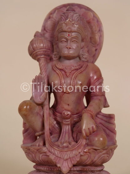 Lord Hanuman 6” Natural Oakwood Stone Idol
