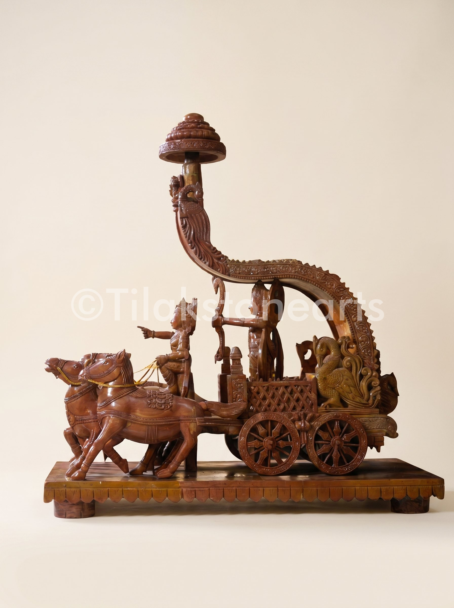 Lord Krishna Rath 28” Oakwood Natural Stone Idol