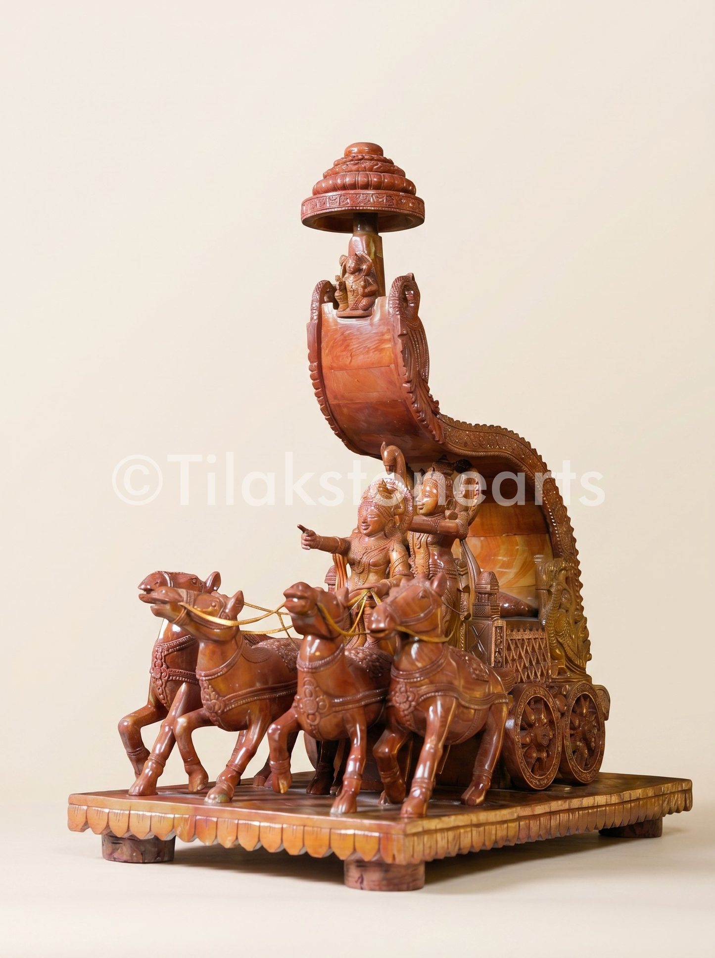 Lord Krishna Rath 28” Oakwood Natural Stone Idol