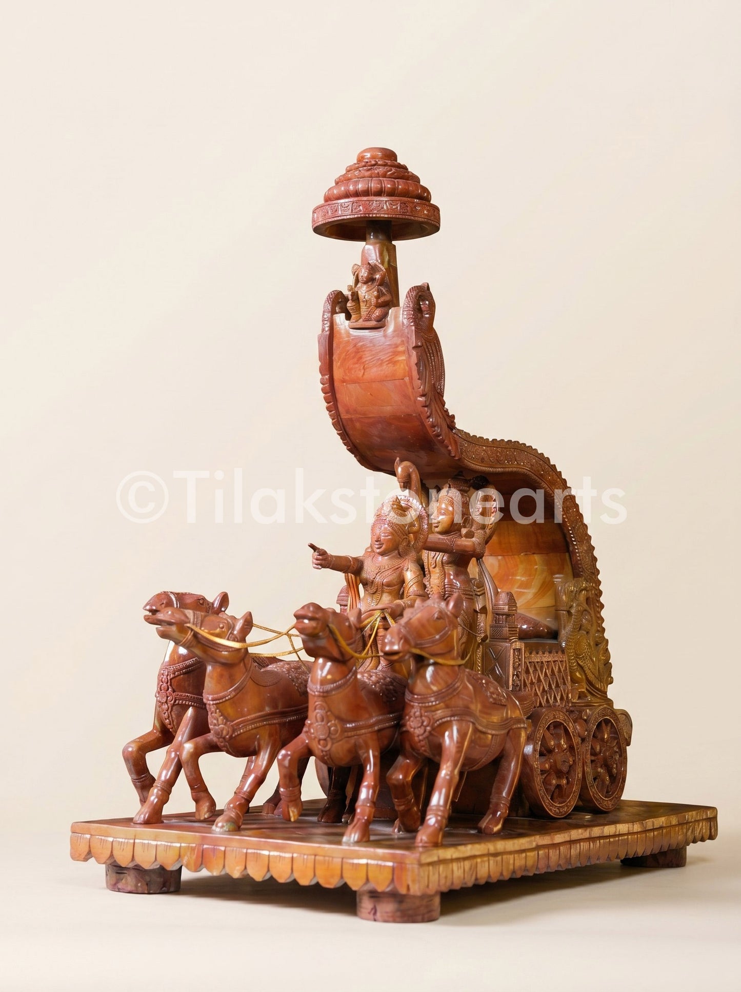Lord Krishna Rath 28” Oakwood Natural Stone Idol