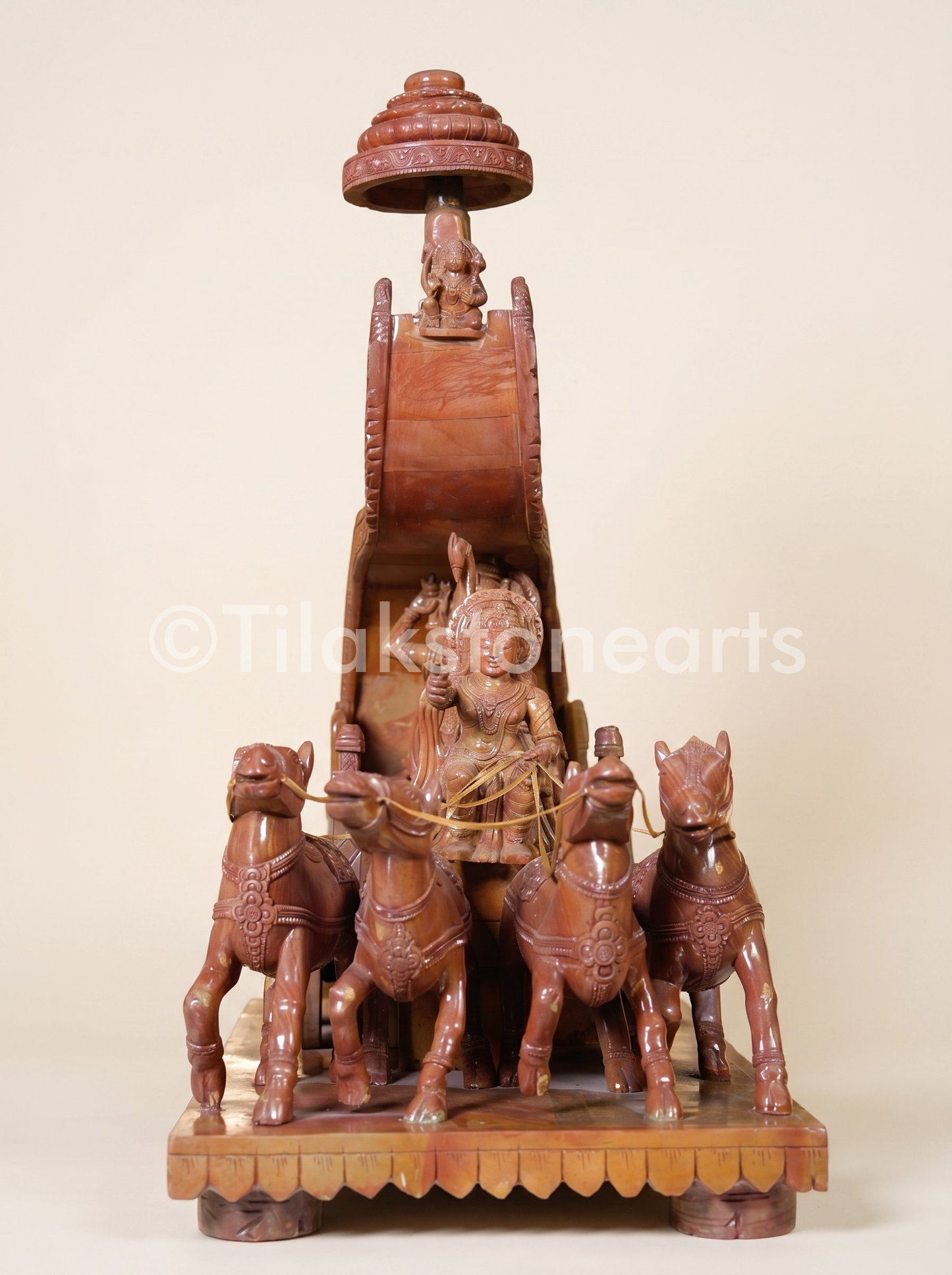 Lord Krishna Rath 28” Oakwood Natural Stone Idol