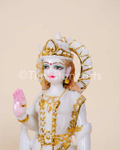 Ram Darbar 12" Vietnam Pure White Marble Idol