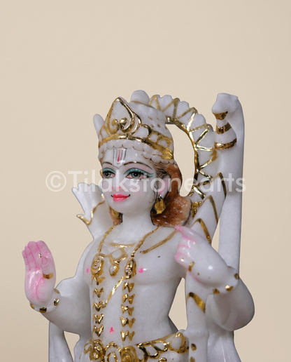 Ram Darbar 12" Vietnam Pure White Marble Idol
