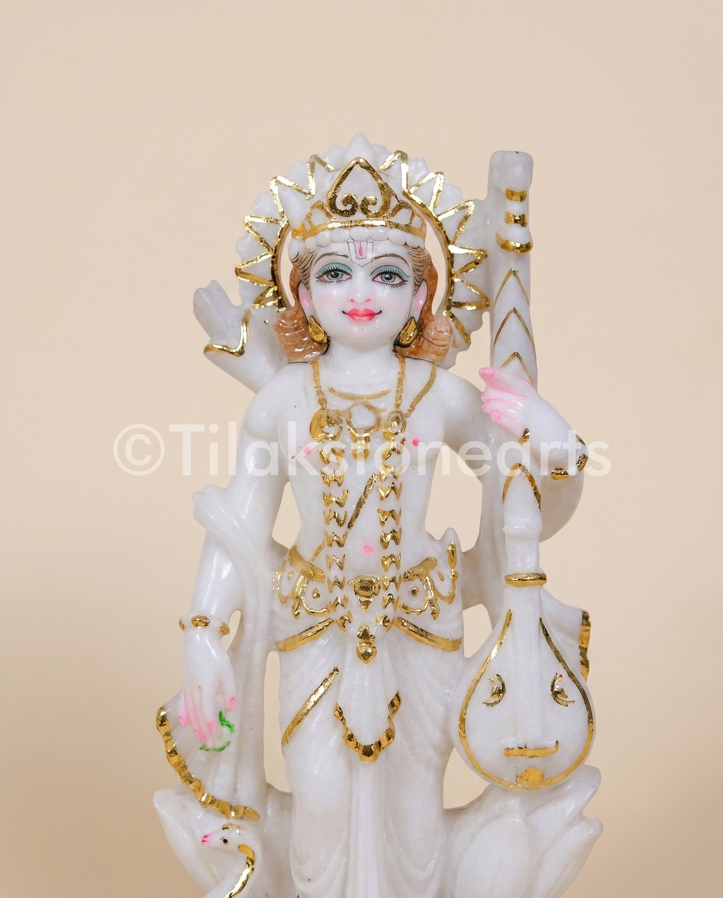 Ram Darbar 12" Vietnam Pure White Marble Idol