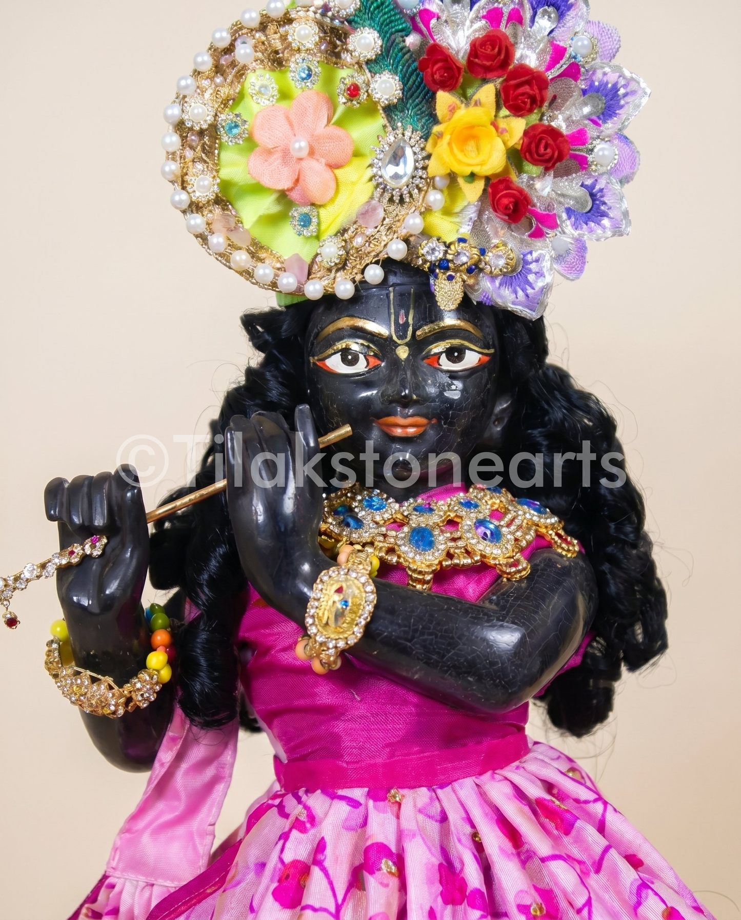 Banke Bihari 18” Natural Midnight Black Stone Idol