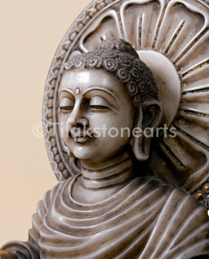 Antique Buddha Idol 31" Antique Marble