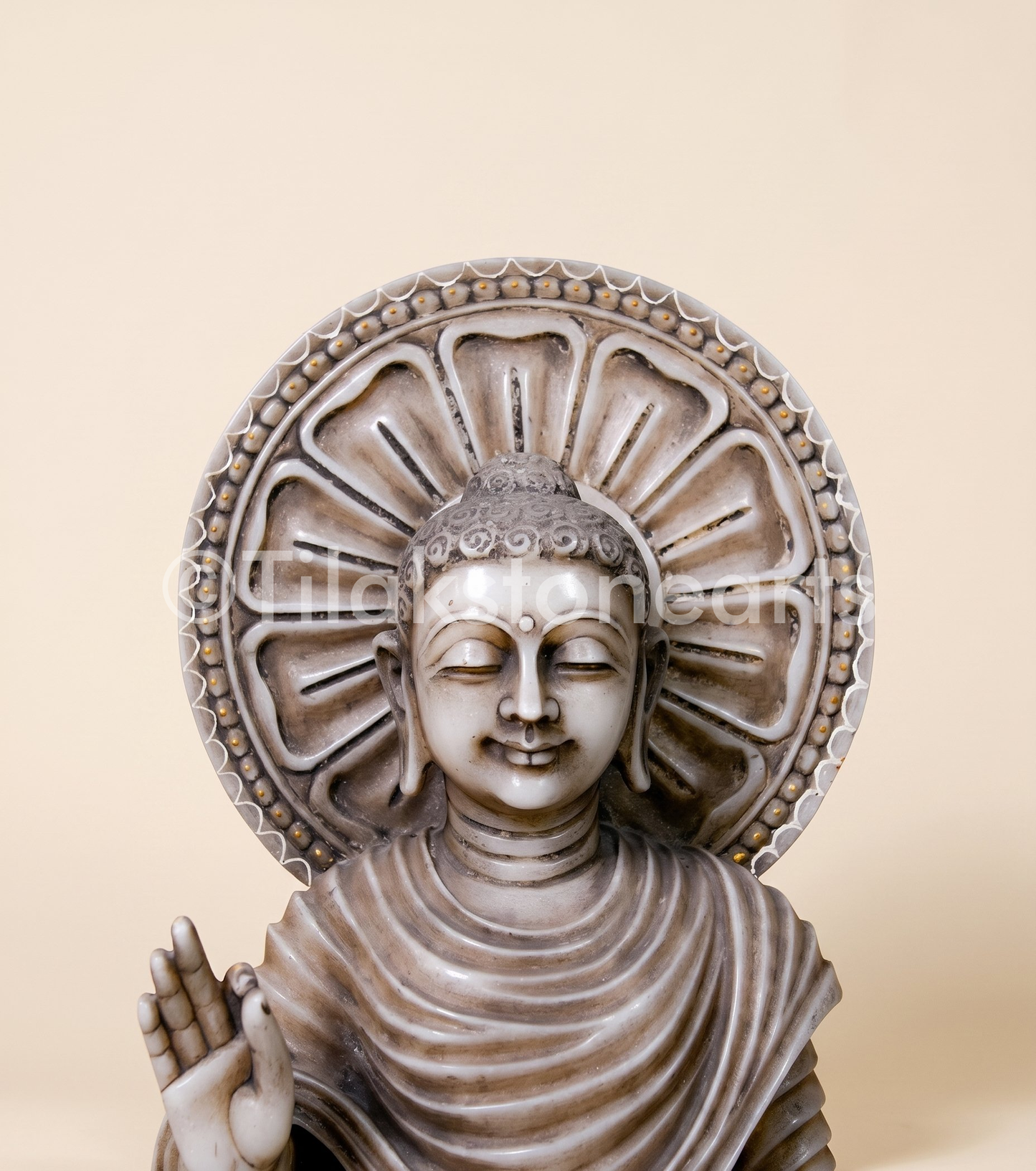 Antique Buddha Idol 31" Antique Marble