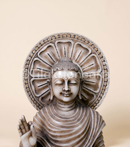 Antique Buddha Idol 31" Antique Marble