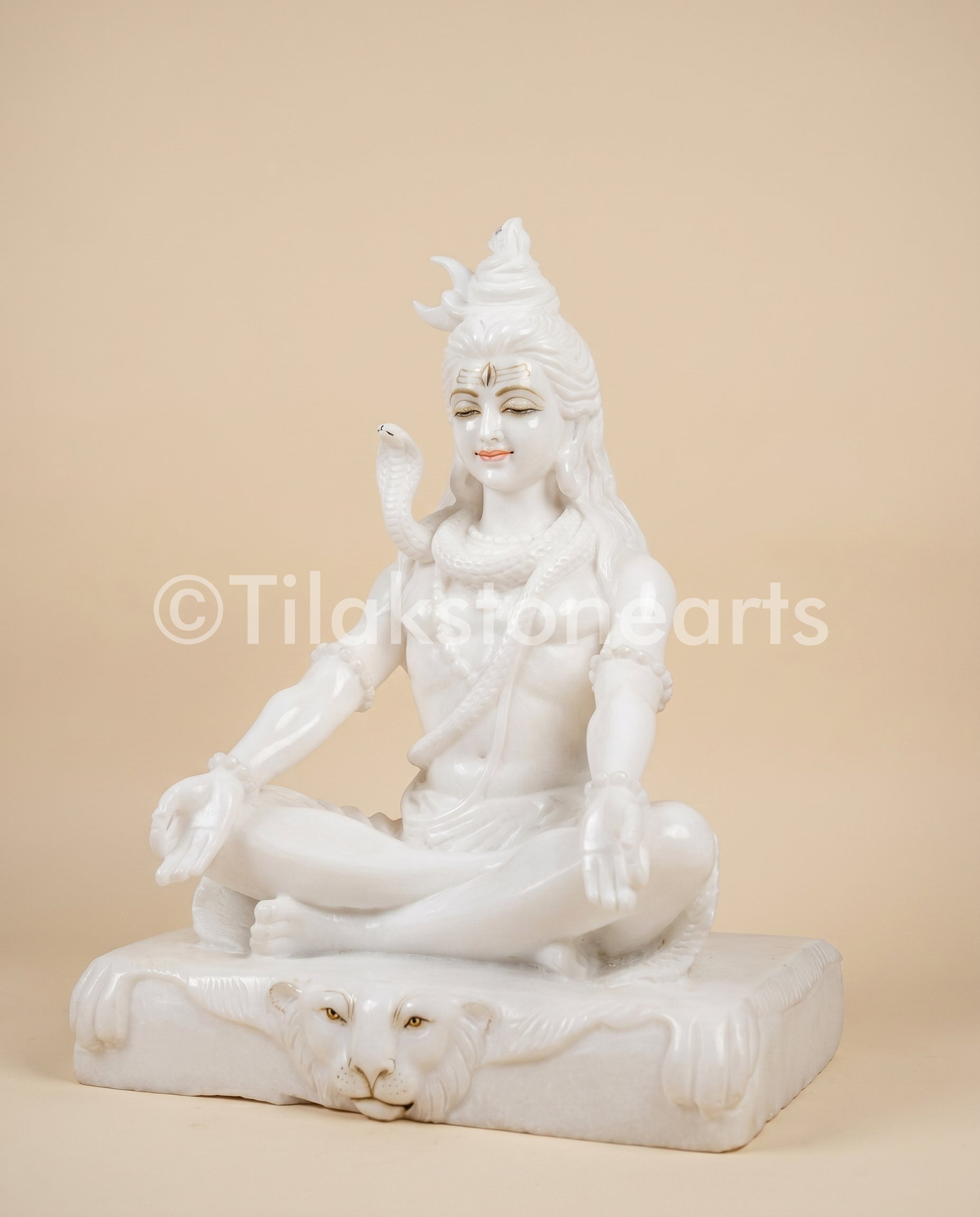 Lord Shiva 18" Vietnam Pure White Marble Idol