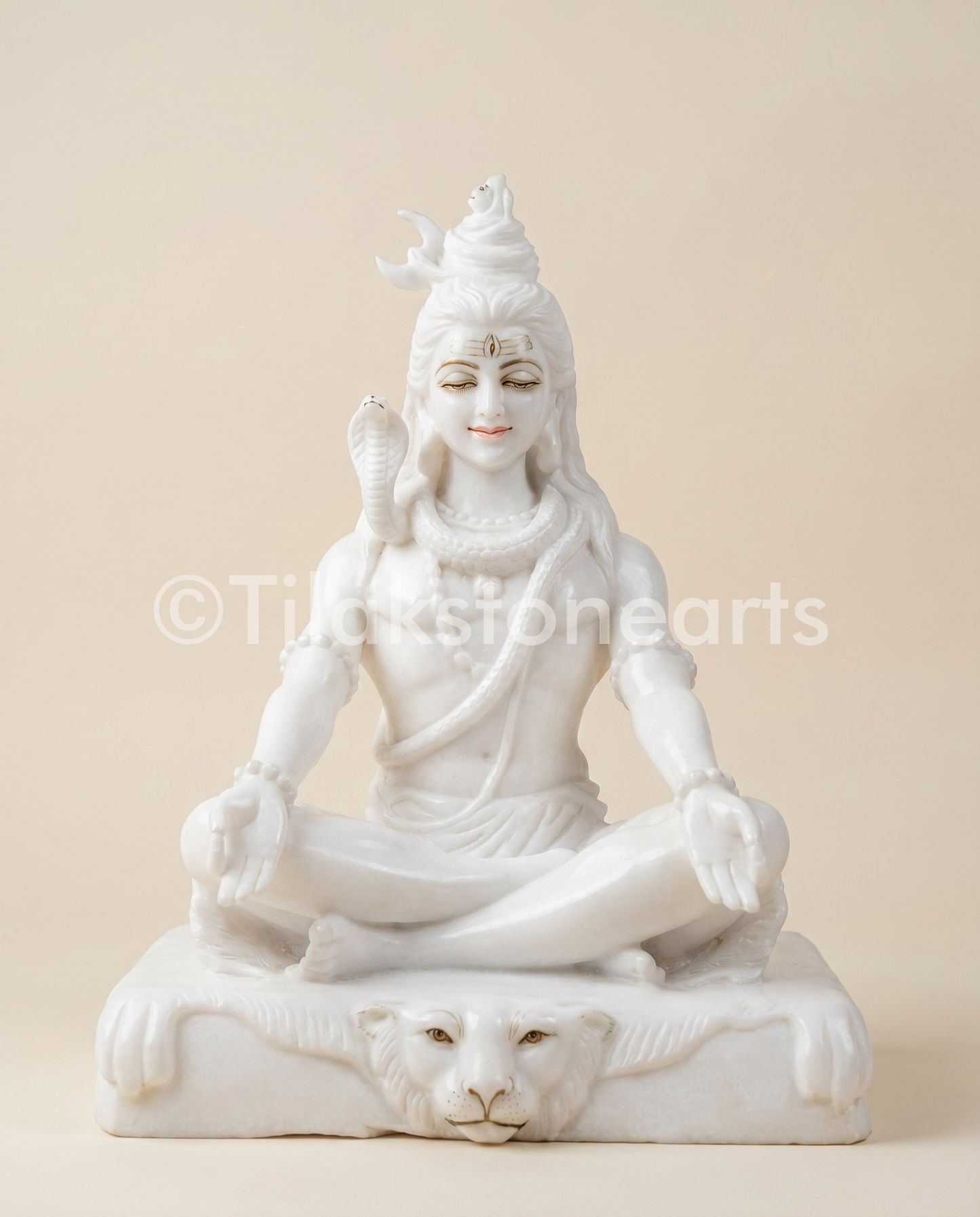 Lord Shiva 18" Vietnam Pure White Marble Idol