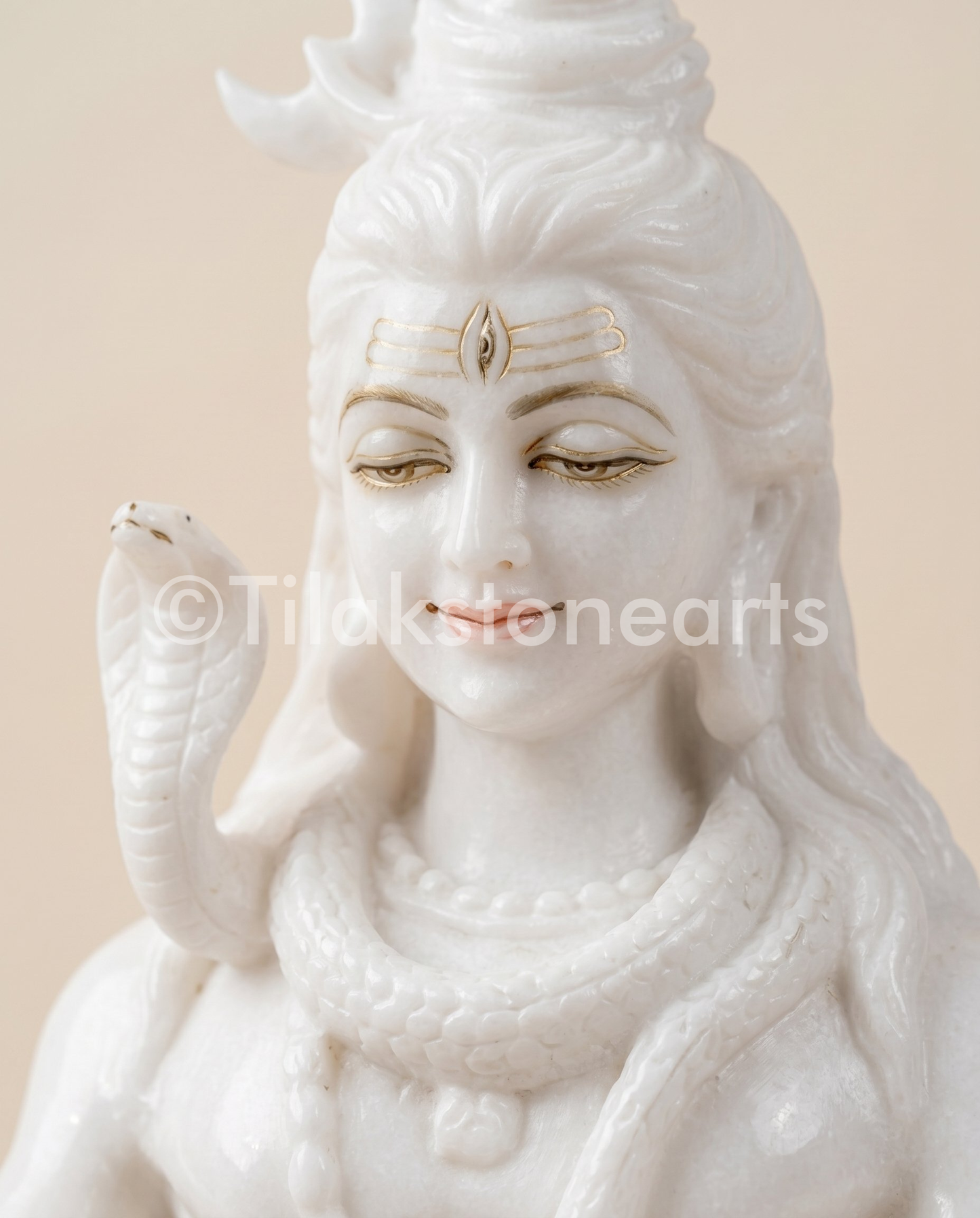 Lord Shiva 18" Vietnam Pure White Marble Idol
