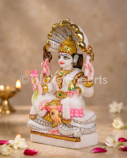 Maa Padmavati Jain God 6" Vietnam Pure White Marble Idol