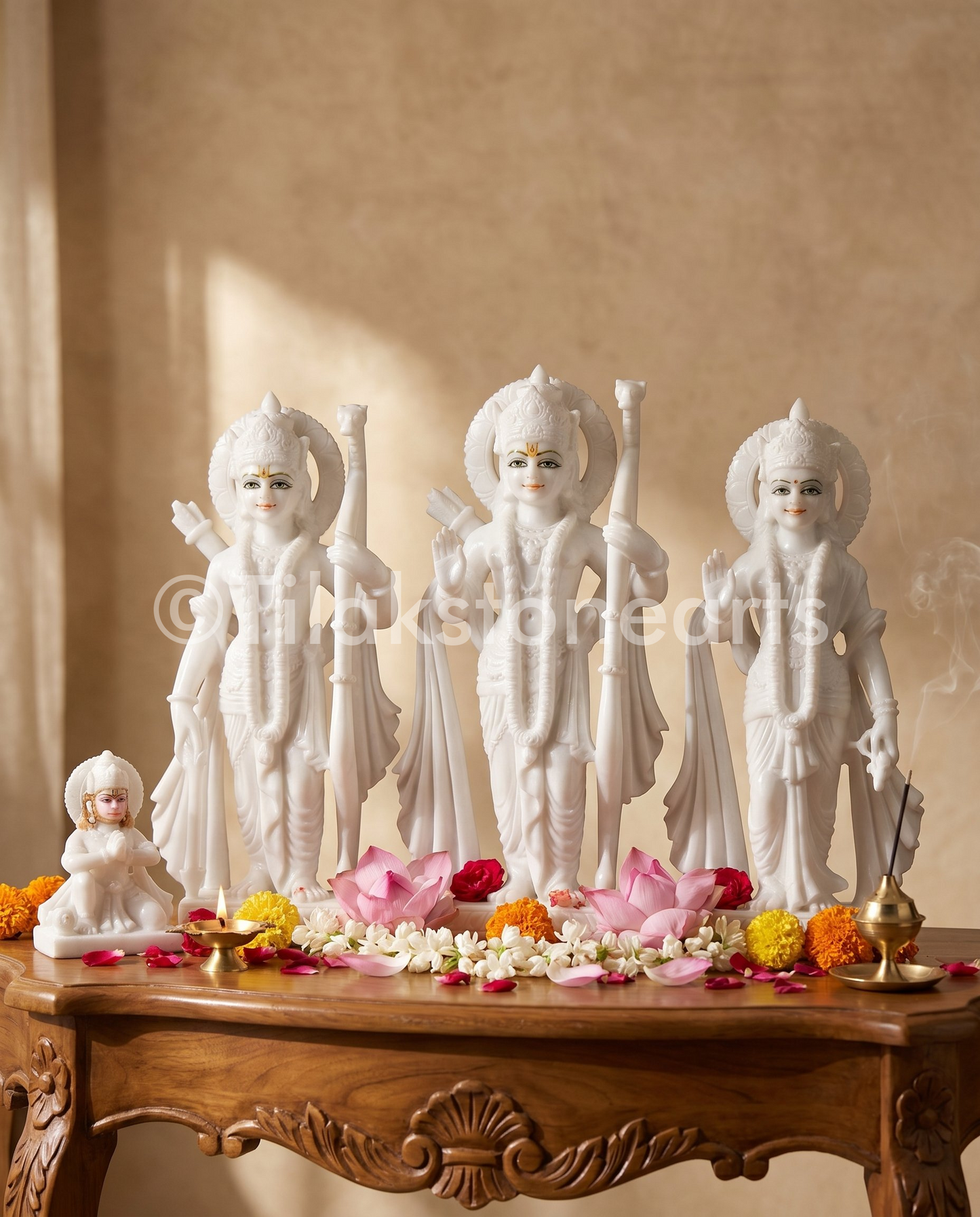 Ram Darbar 18" Indian Pure White Marble Idol