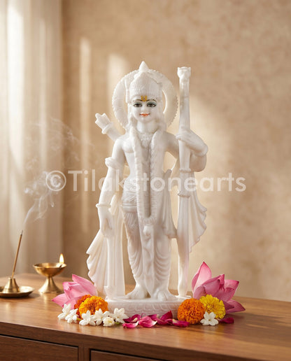 Ram Darbar 18" Indian Pure White Marble Idol