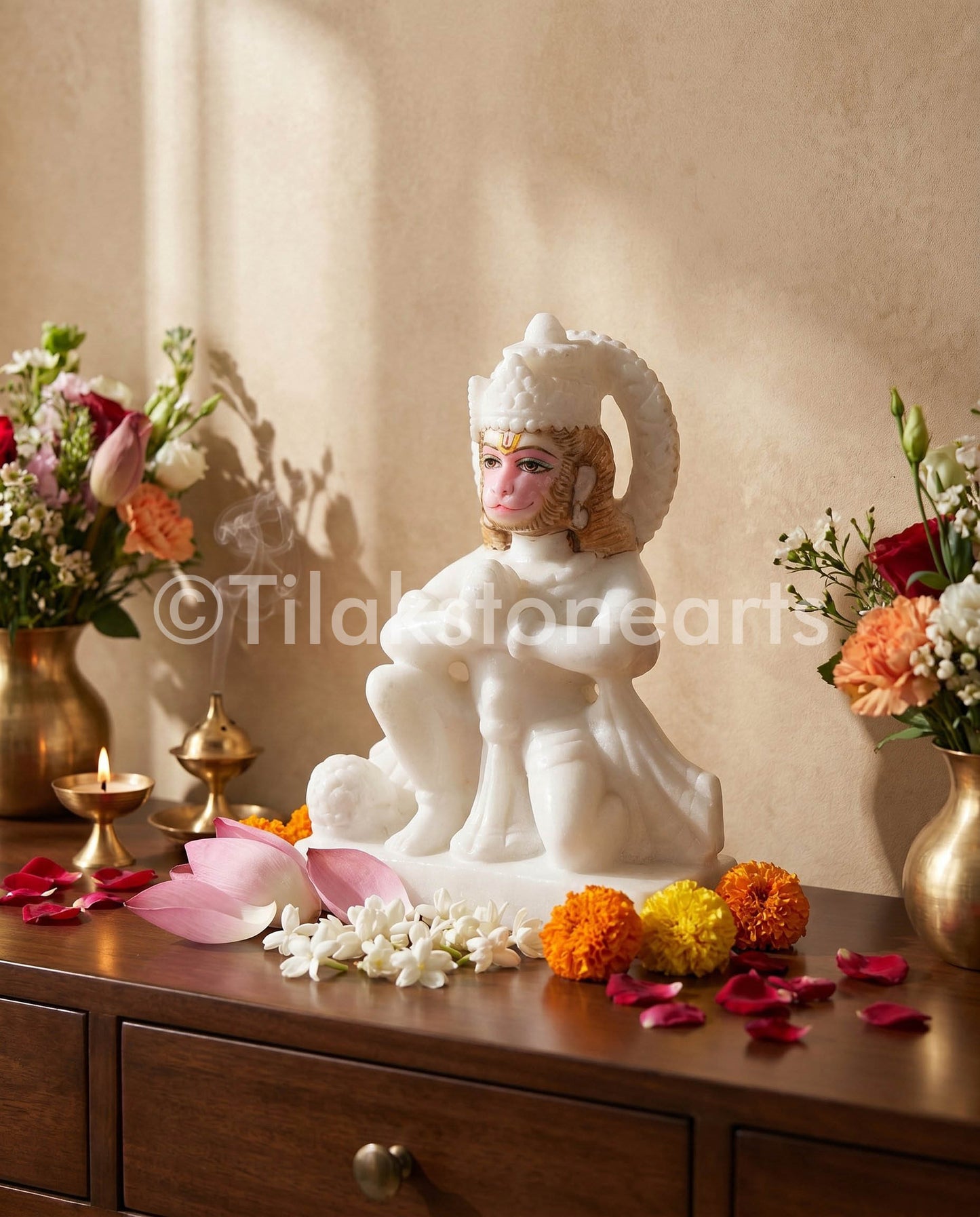 Ram Darbar 18" Indian Pure White Marble Idol