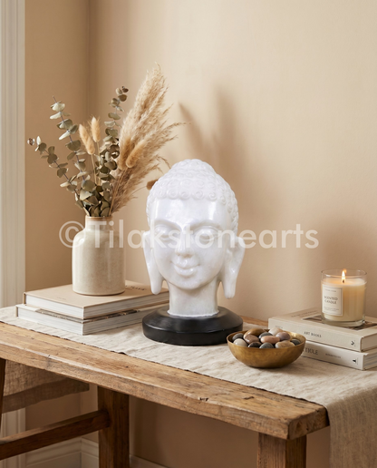 Buddha 10" Vietnam Pure White Marble Idol