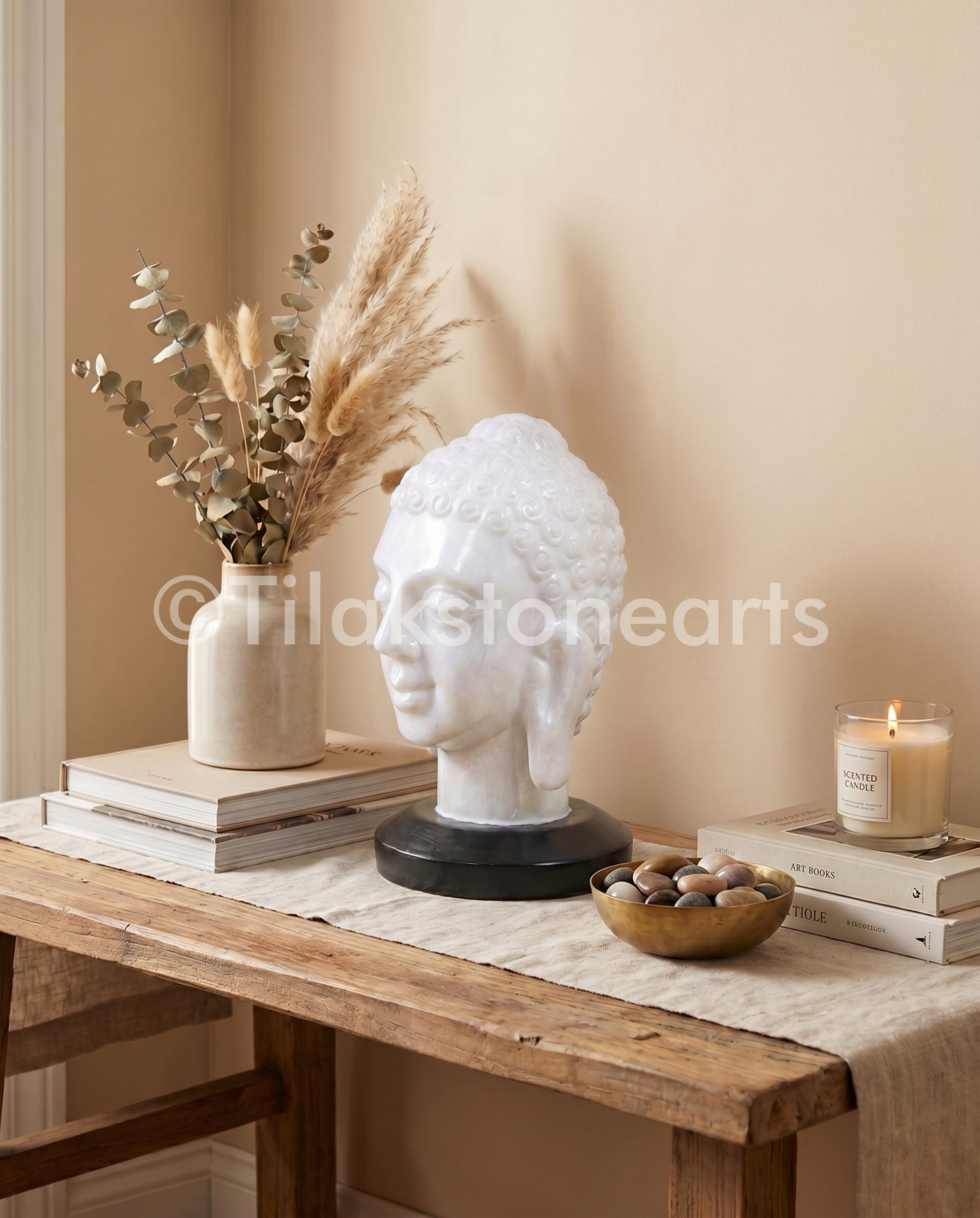 Buddha 10" Vietnam Pure White Marble Idol