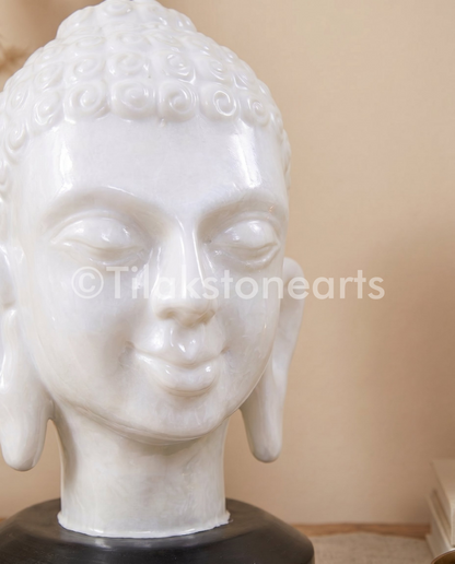 Buddha 10" Vietnam Pure White Marble Idol