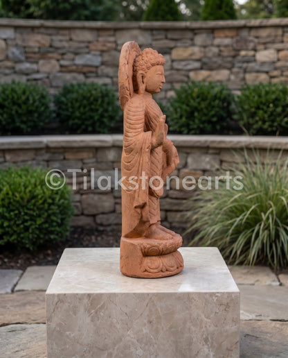 Blessing Buddha 19" Pure Natural Sandstone Idol