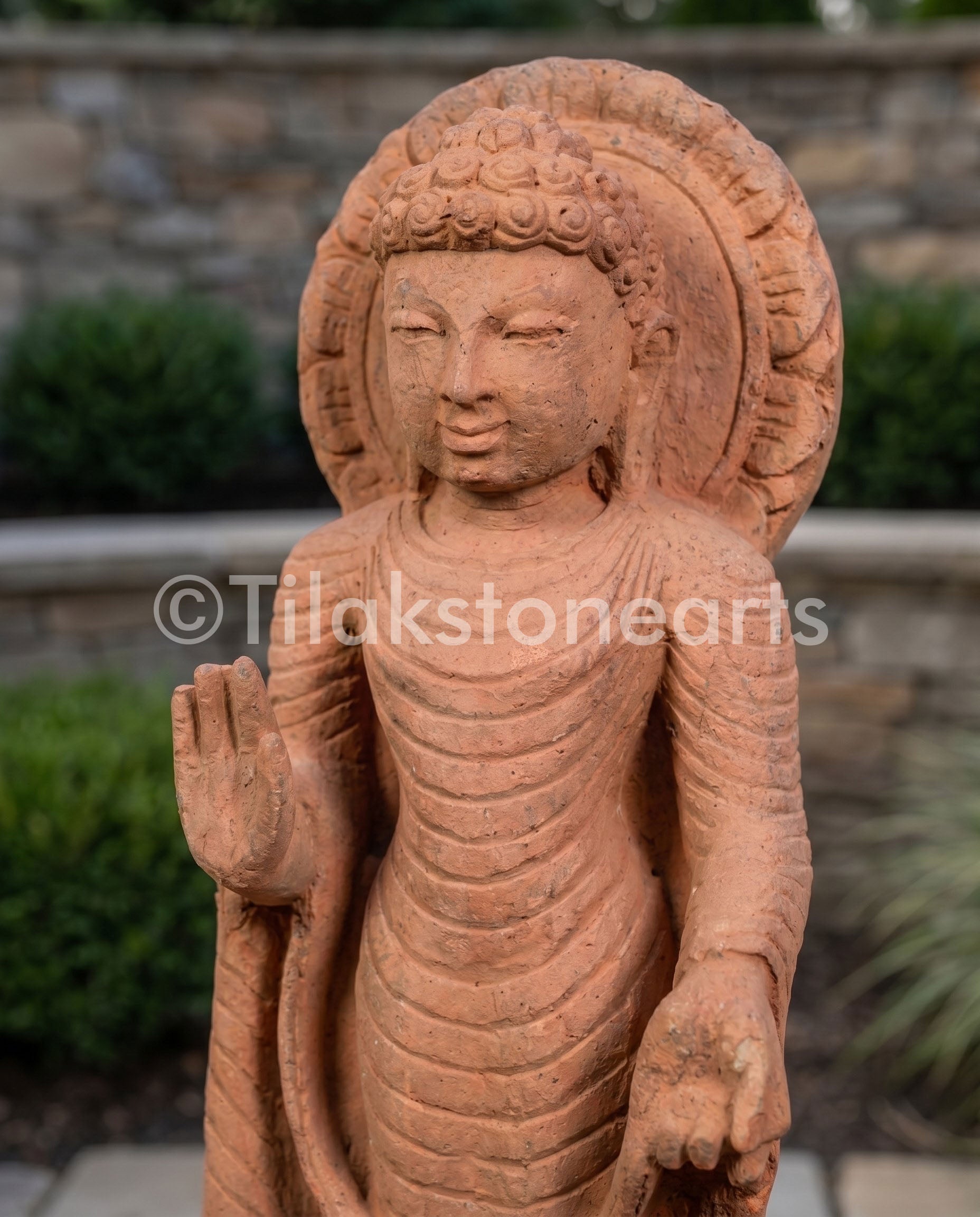 Blessing Buddha 19" Pure Natural Sandstone Idol