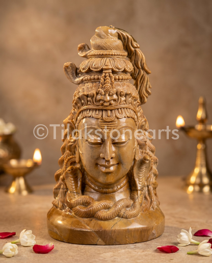 Lord Shiva 15” Natural Oakwood Stone Idol