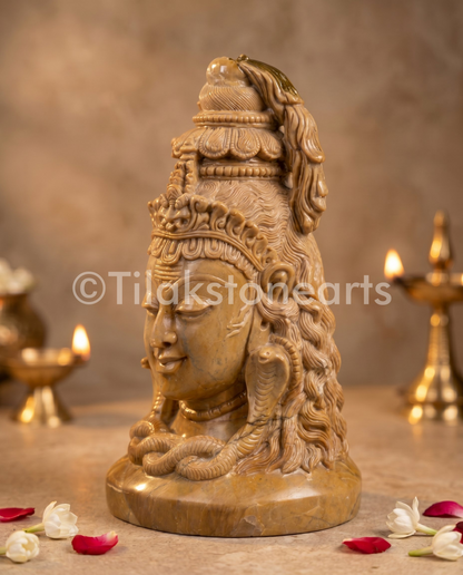 Lord Shiva 15” Natural Oakwood Stone Idol