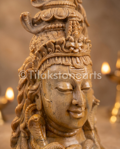 Lord Shiva 15” Natural Oakwood Stone Idol