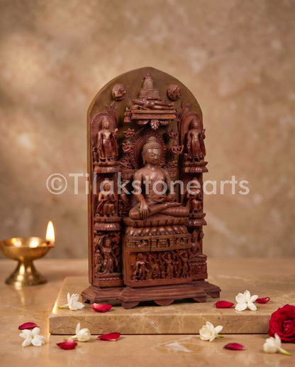 Buddha 12" Pure Natural Oakwood Stone Idol