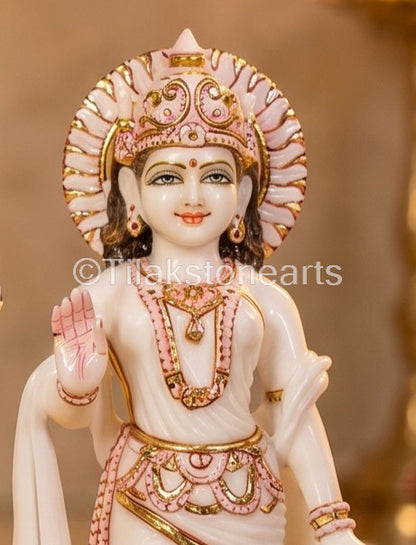 Ram Darbar 18" Vietnam Pure White Marble Idol
