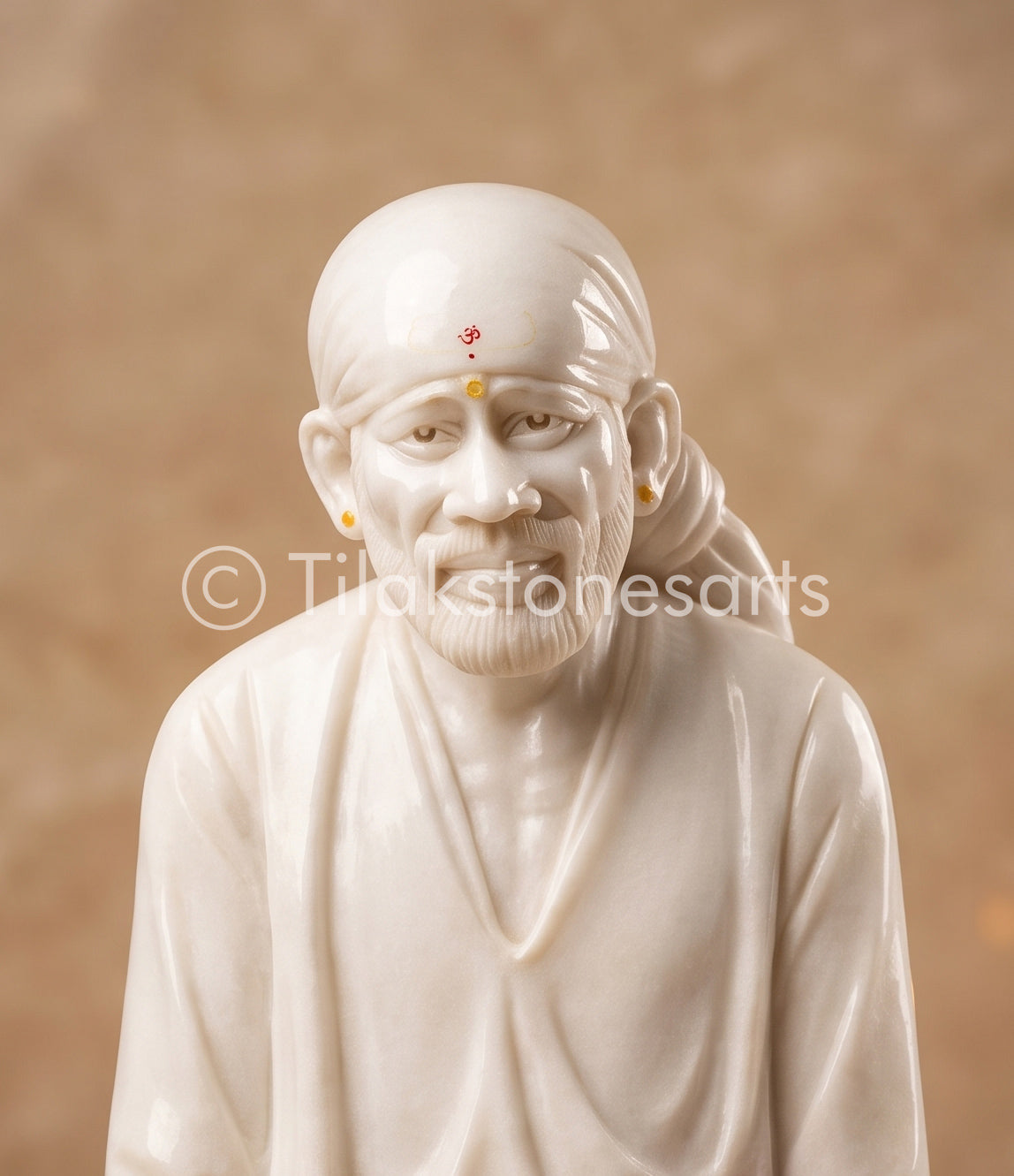 Sai Baba 56" Vietnam Pure White Marble Idol