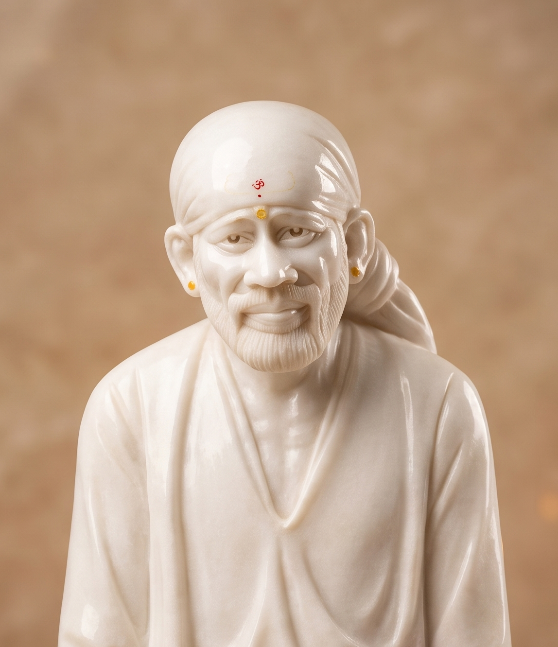 Sai Baba 56" Vietnam Pure White Marble Idol