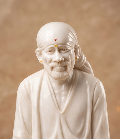Sai Baba 56" Vietnam Pure White Marble Idol