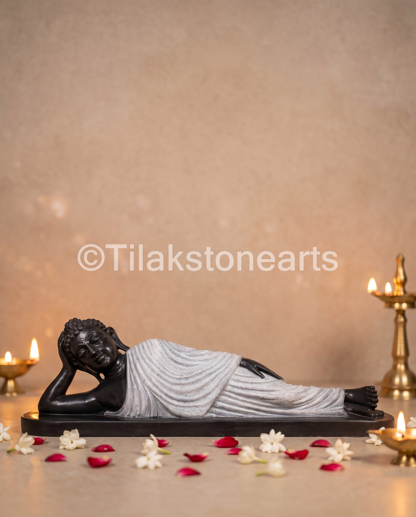 Buddha 9" Pure Natural Black Stone Idol