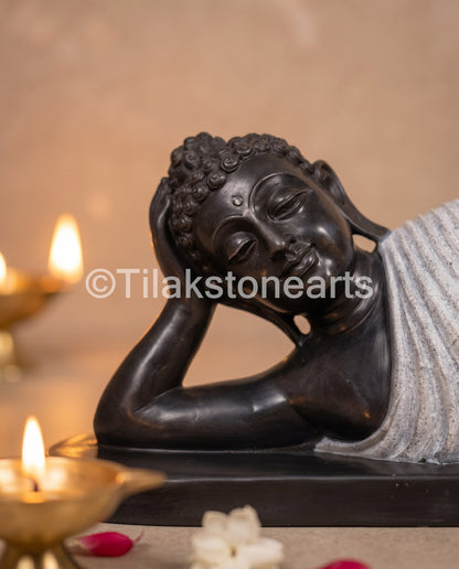 Buddha 9" Pure Natural Black Stone Idol