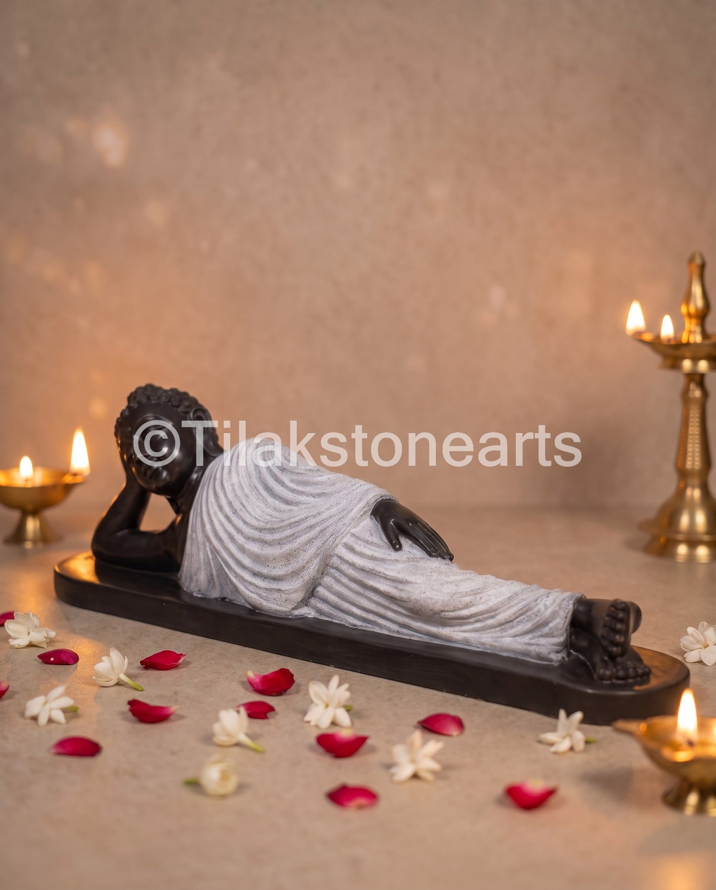 Buddha 9" Pure Natural Black Stone Idol