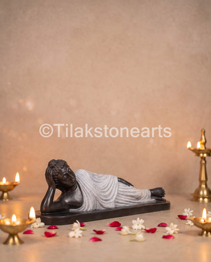 Buddha 9" Pure Natural Black Stone Idol
