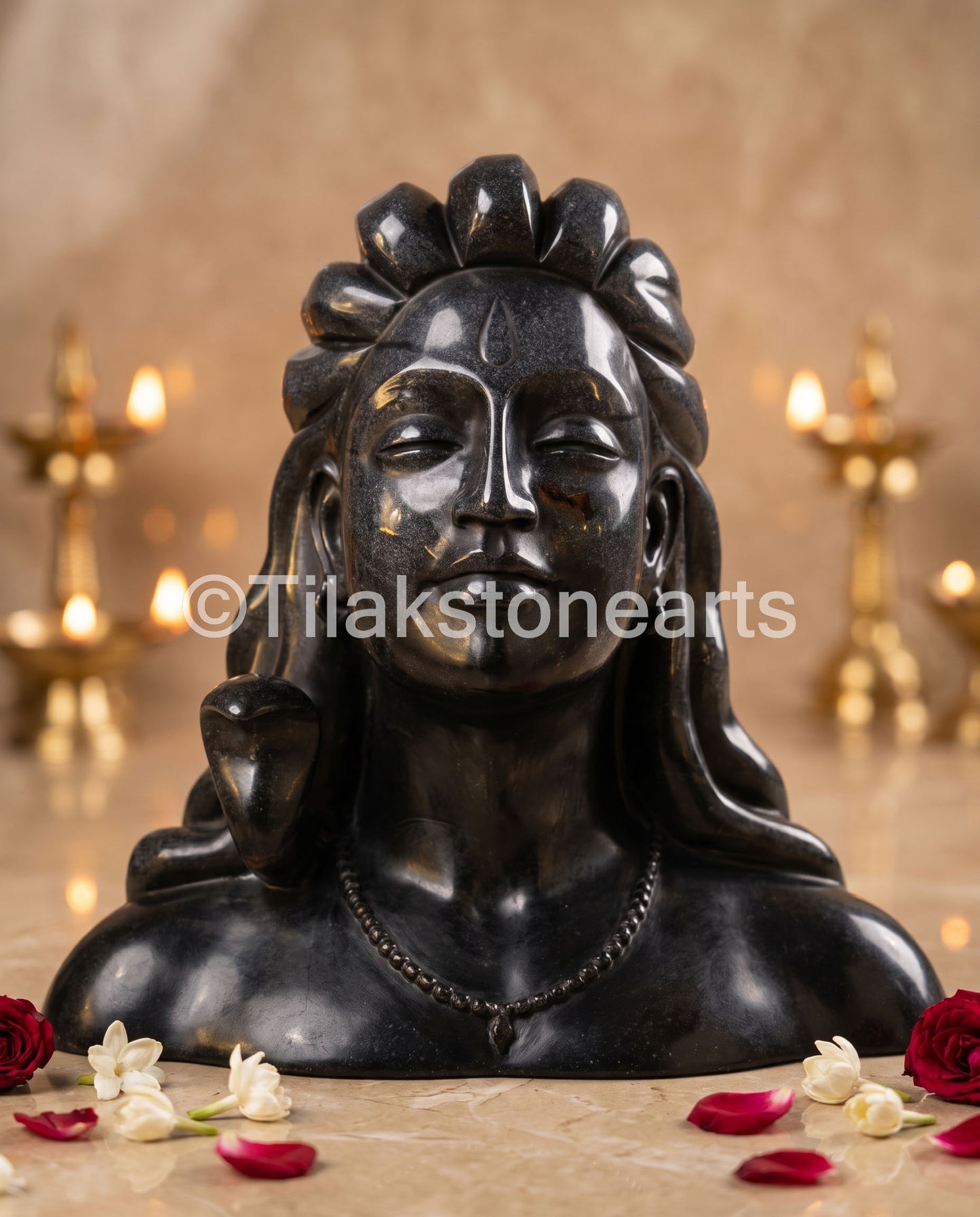 Lord Shiva 18" Natural Black Marble Idol