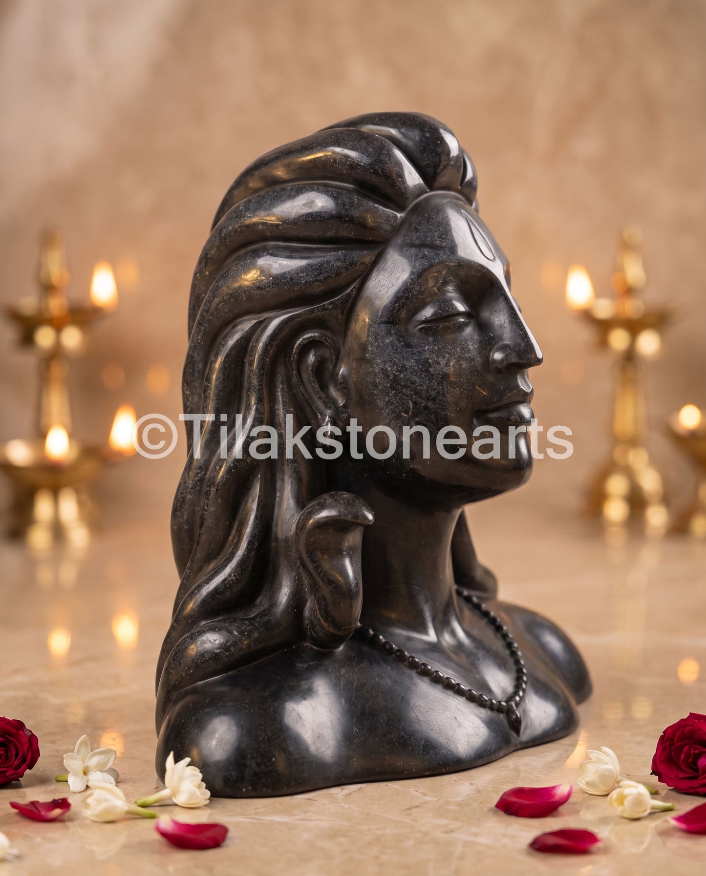 Lord Shiva 18" Natural Black Marble Idol