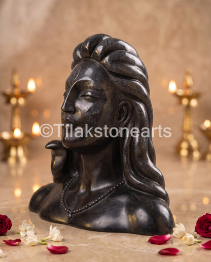 Lord Shiva 18" Natural Black Marble Idol