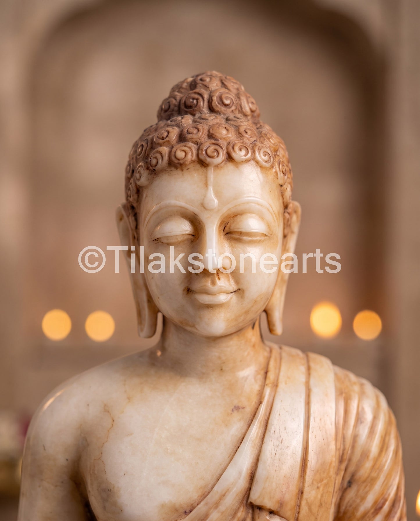Antique Buddha Idol 20" Antique Marble Stone